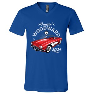 Cruisin Woodward 2024 1961 Chevrolet Corvette V-Neck T-Shirt