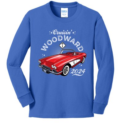 Cruisin Woodward 2024 1961 Chevrolet Corvette Kids Long Sleeve Shirt