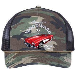 Cruisin Woodward 2024 1961 Chevrolet Corvette Retro Rope Trucker Hat Cap