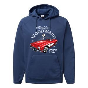 Cruisin Woodward 2024 1961 Chevrolet Corvette Performance Fleece Hoodie