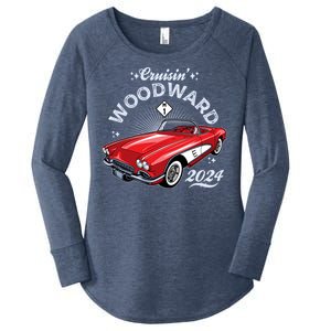 Cruisin Woodward 2024 1961 Chevrolet Corvette Women's Perfect Tri Tunic Long Sleeve Shirt