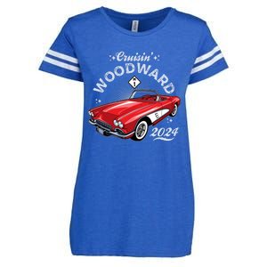 Cruisin Woodward 2024 1961 Chevrolet Corvette Enza Ladies Jersey Football T-Shirt