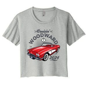 Cruisin Woodward 2024 1961 Chevrolet Corvette Women's Crop Top Tee