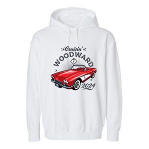 Cruisin Woodward 2024 1961 Chevrolet Corvette Garment-Dyed Fleece Hoodie