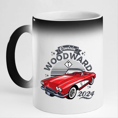 Cruisin Woodward 2024 1961 Chevrolet Corvette 11oz Black Color Changing Mug