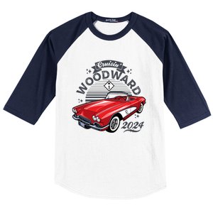 Cruisin Woodward 2024 1961 Chevrolet Corvette Baseball Sleeve Shirt