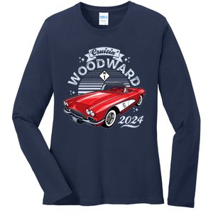 Cruisin Woodward 2024 1961 Chevrolet Corvette Ladies Long Sleeve Shirt