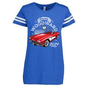 Cruisin Woodward 2024 1961 Chevrolet Corvette Enza Ladies Jersey Football T-Shirt