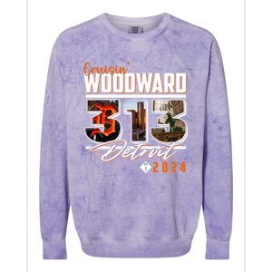 Cruisin Woodward 313 Detroit Michigan 2024 M1 Colorblast Crewneck Sweatshirt