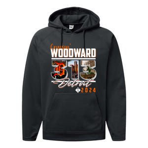 Cruisin Woodward 313 Detroit Michigan 2024 M1 Performance Fleece Hoodie