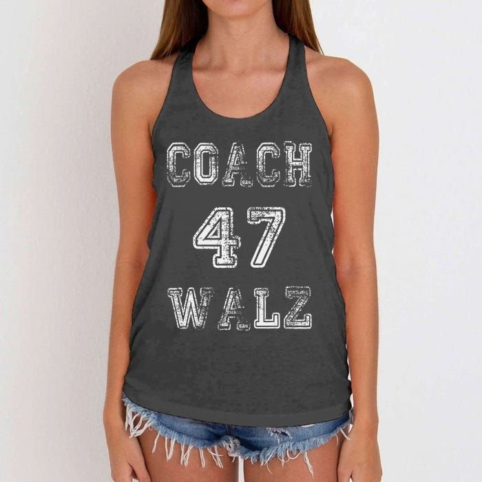 Coach Waltz 47 Harris Waltz 2024 Coach Walz Harris Walz 2024 Women's Knotted Racerback Tank