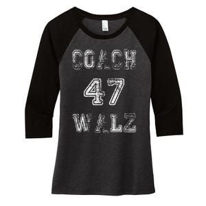 Coach Waltz 47 Harris Waltz 2024 Coach Walz Harris Walz 2024 Women's Tri-Blend 3/4-Sleeve Raglan Shirt