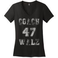 Coach Waltz 47 Harris Waltz 2024 Coach Walz Harris Walz 2024 Women's V-Neck T-Shirt