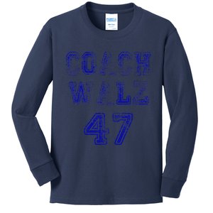 Coach Waltz 47 Harris Waltz 2024 Coach Walz Harris Walz 2024 Kids Long Sleeve Shirt