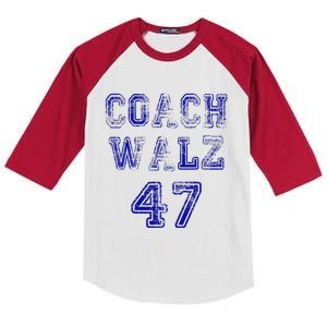 Coach Waltz 47 Harris Waltz 2024 Coach Walz Harris Walz 2024 Kids Colorblock Raglan Jersey