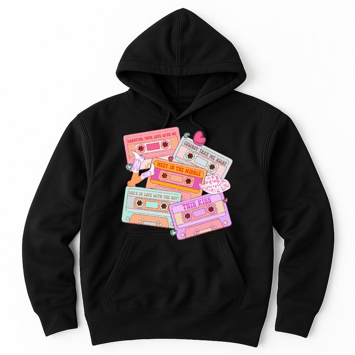 Cassettes Western 90s Country Music Valentine Hoodie