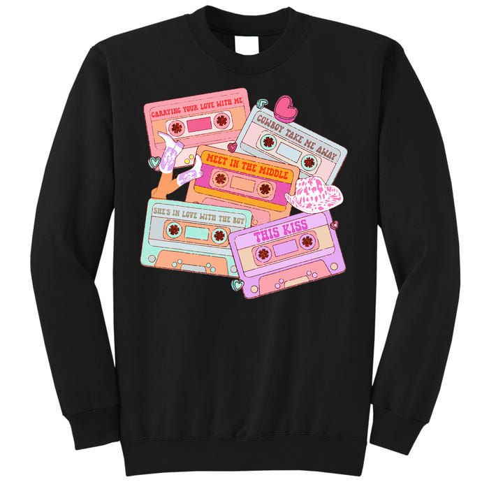 Cassettes Western 90s Country Music Valentine Sweatshirt