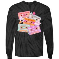 Cassettes Western 90s Country Music Valentine Tie-Dye Long Sleeve Shirt