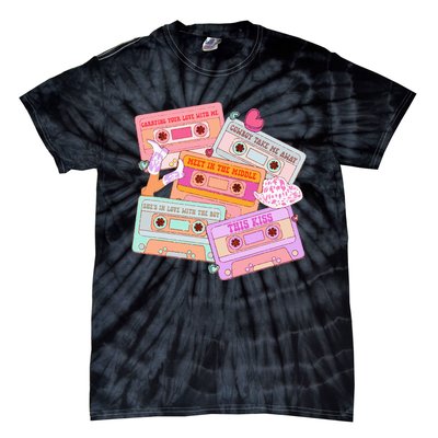 Cassettes Western 90s Country Music Valentine Tie-Dye T-Shirt