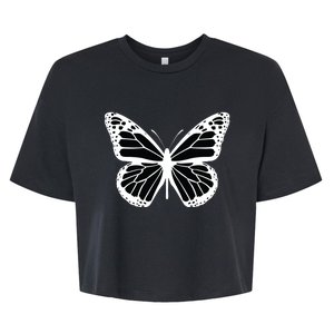 Cute White And Black Butterfly Bella+Canvas Jersey Crop Tee