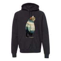 Cat Wearing A Sweater Funny Pet Fat Gray Cat In Sweater Premium Hoodie