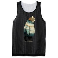 Cat Wearing A Sweater Funny Pet Fat Gray Cat In Sweater Mesh Reversible Basketball Jersey Tank