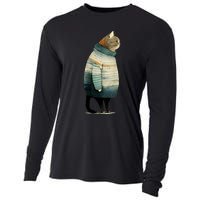 Cat Wearing A Sweater Funny Pet Fat Gray Cat In Sweater Cooling Performance Long Sleeve Crew