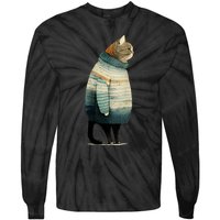 Cat Wearing A Sweater Funny Pet Fat Gray Cat In Sweater Tie-Dye Long Sleeve Shirt