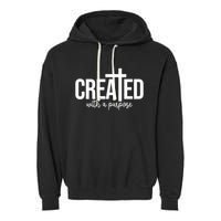 Created With A Purpose Christian Garment-Dyed Fleece Hoodie