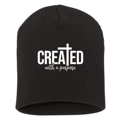 Created With A Purpose Christian Short Acrylic Beanie