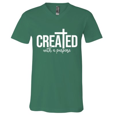 Created With A Purpose Christian V-Neck T-Shirt