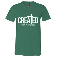 Created With A Purpose Christian V-Neck T-Shirt