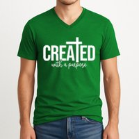 Created With A Purpose Christian V-Neck T-Shirt