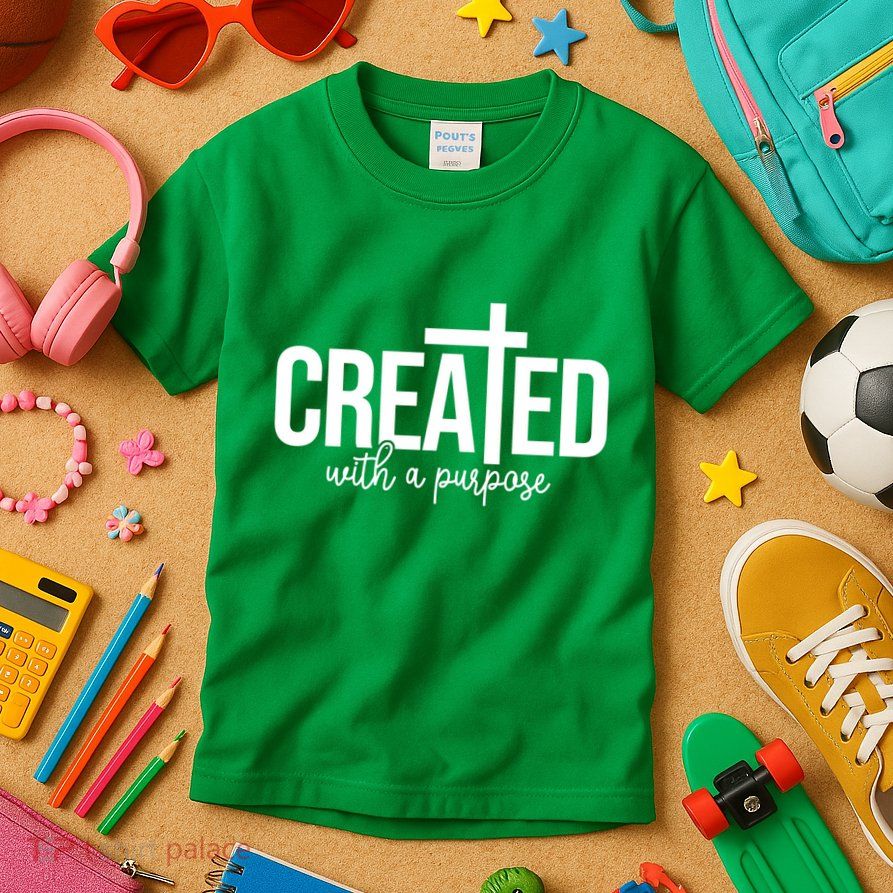 Created With A Purpose Christian Kids T-Shirt
