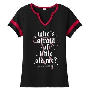 Coquette Whos Afraid Of Little Funny Old Me Ladies Halftime Notch Neck Tee