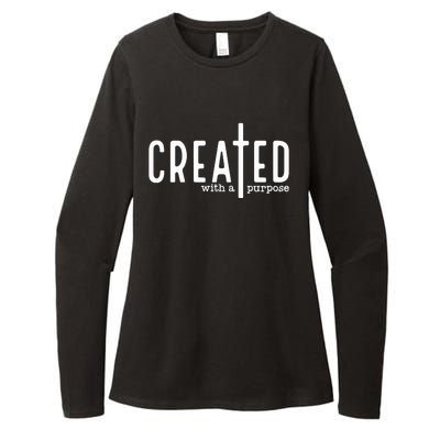 Created With A Purpose Christian Womens CVC Long Sleeve Shirt