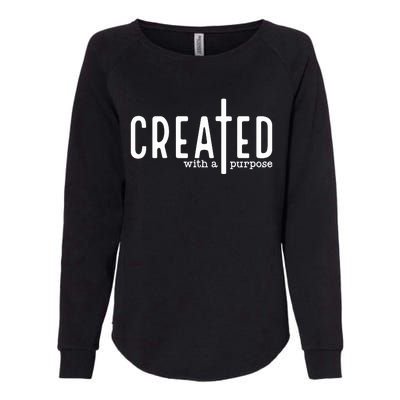 Created With A Purpose Christian Womens California Wash Sweatshirt