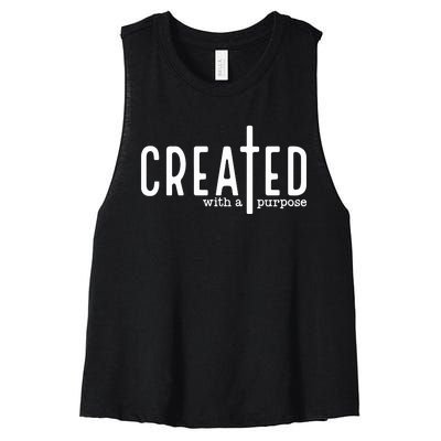 Created With A Purpose Christian Women's Racerback Cropped Tank