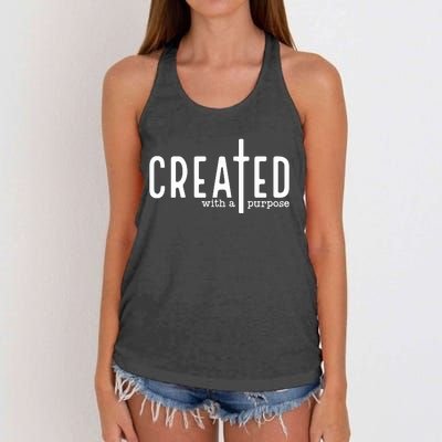 Created With A Purpose Christian Women's Knotted Racerback Tank