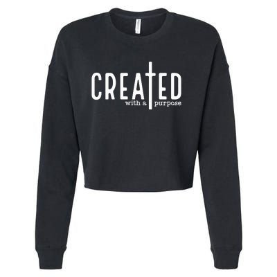 Created With A Purpose Christian Cropped Pullover Crew