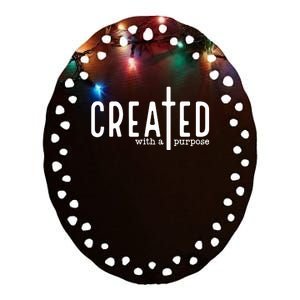 Created With A Purpose Christian Ceramic Oval Ornament