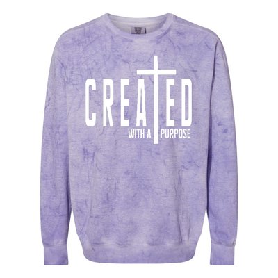 Created With A Purpose Jesus Colorblast Crewneck Sweatshirt