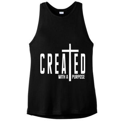 Created With A Purpose Jesus Ladies PosiCharge Tri-Blend Wicking Tank