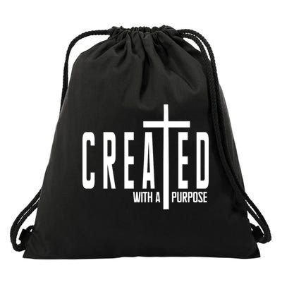 Created With A Purpose Jesus Drawstring Bag