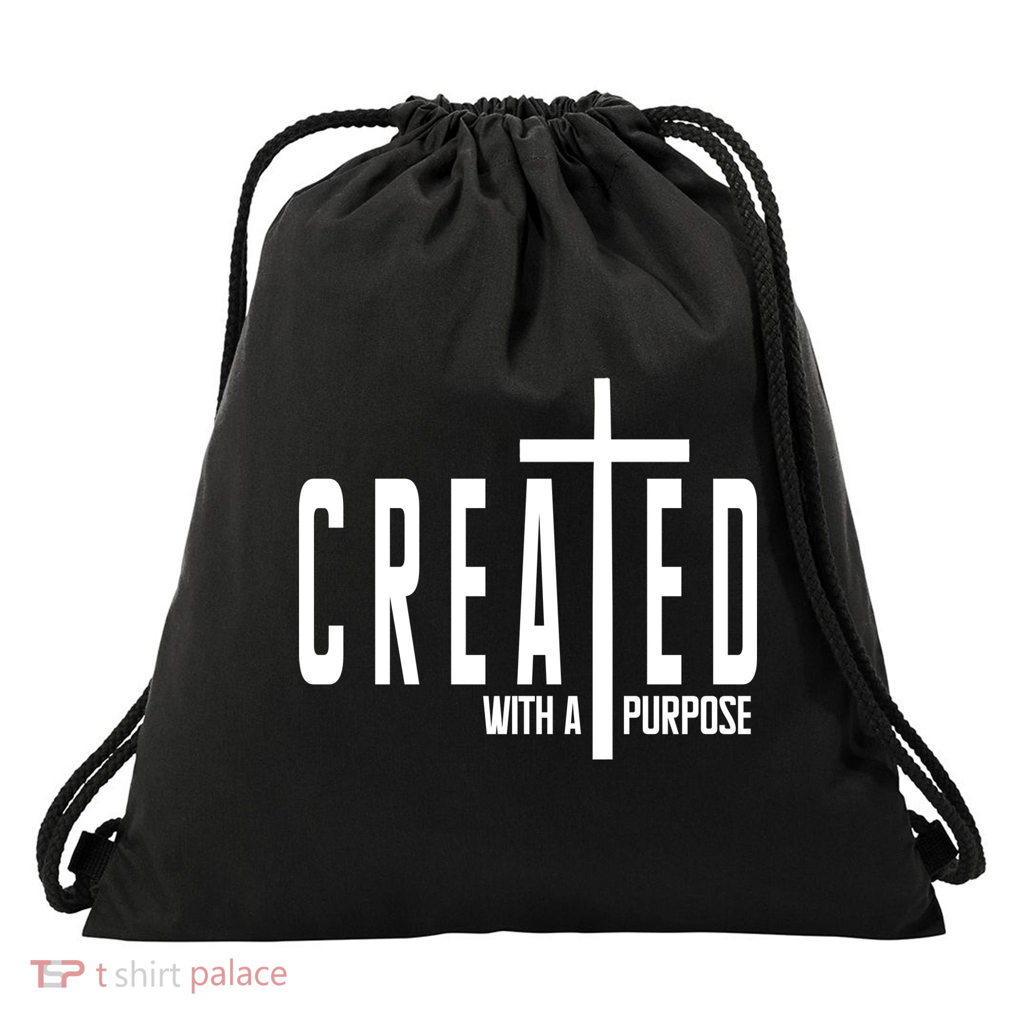 Created With A Purpose Jesus Drawstring Bag