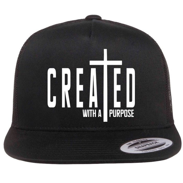 Created With A Purpose Jesus Flat Bill Trucker Hat