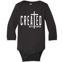 Created With A Purpose Jesus Baby Long Sleeve Bodysuit