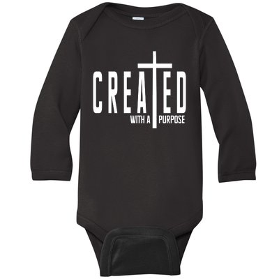 Created With A Purpose Jesus Baby Long Sleeve Bodysuit