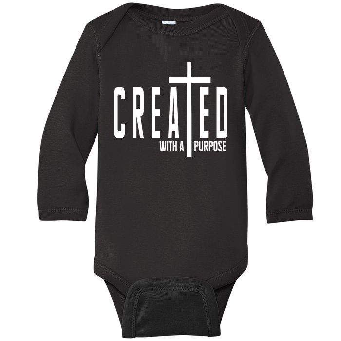 Created With A Purpose Jesus Baby Long Sleeve Bodysuit