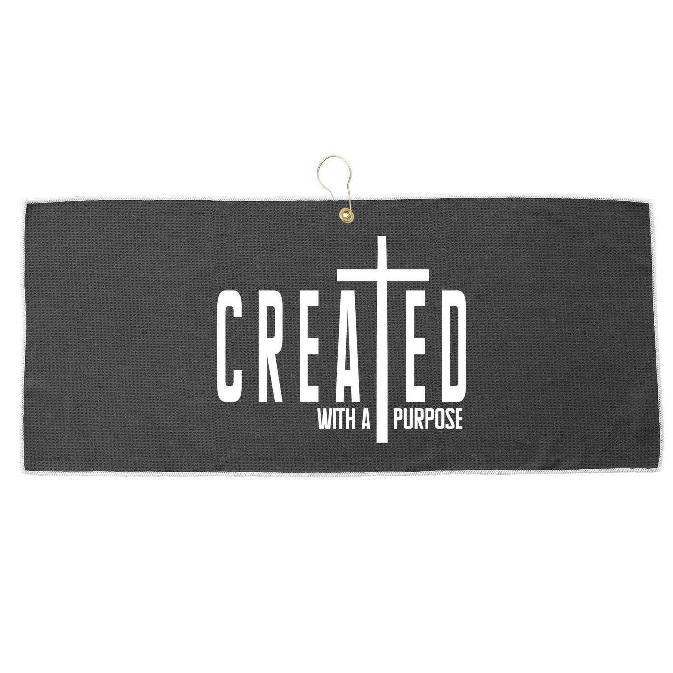 Created With A Purpose Jesus Large Microfiber Waffle Golf Towel